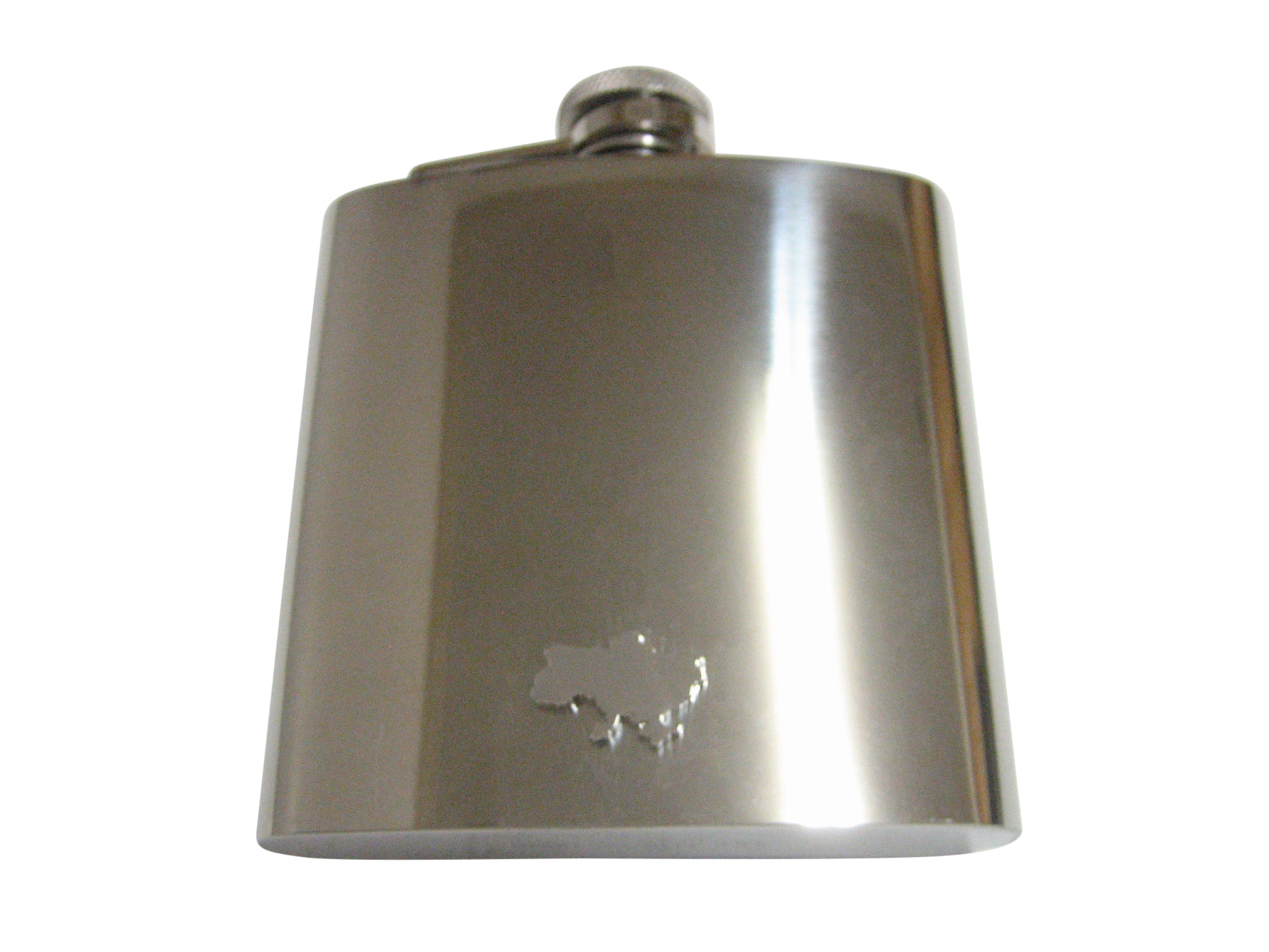 Ukraine Map Shape Pendant 6 Oz. Stainless Steel Flask