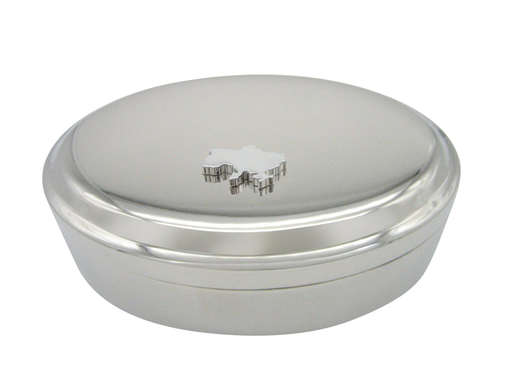 Ukraine Map Shape Pendant Oval Trinket Jewelry Box