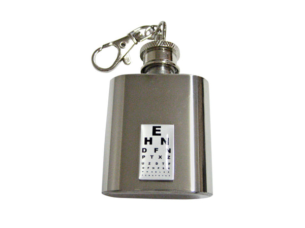 Unbordered Rectangular Optometrist 1 Oz. Stainless Steel Key Chain Flask