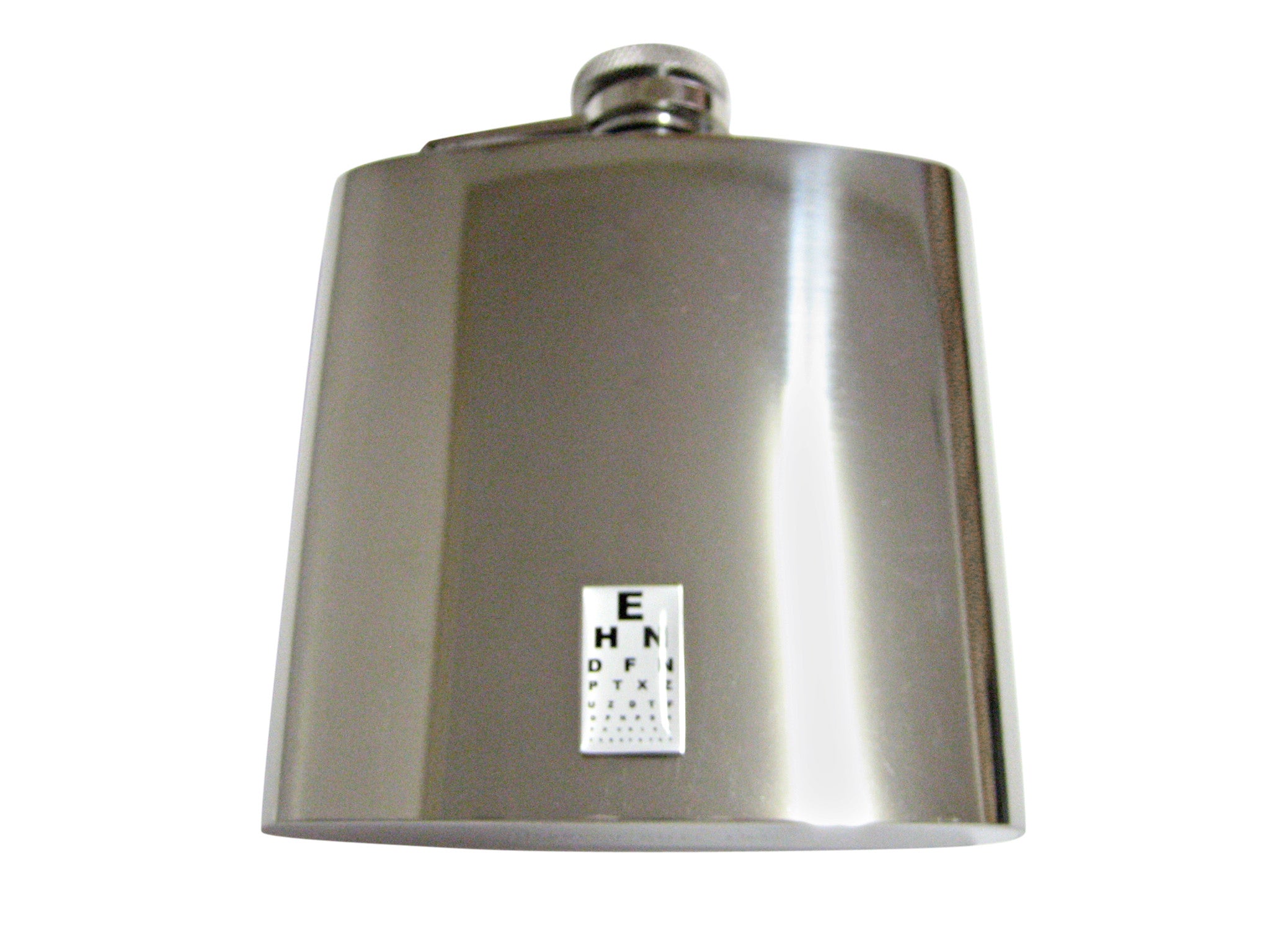 Unbordered Rectangular Optometrist 6 Oz. Stainless Steel Flask