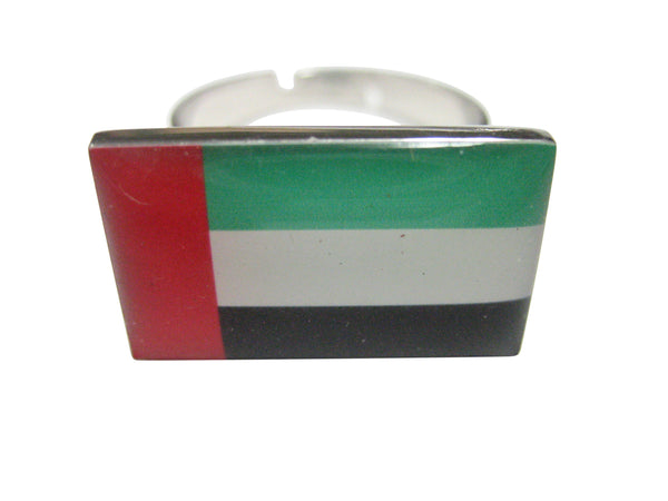 United Arab Emirates UAE Flag Adjustable Size Fashion Ring