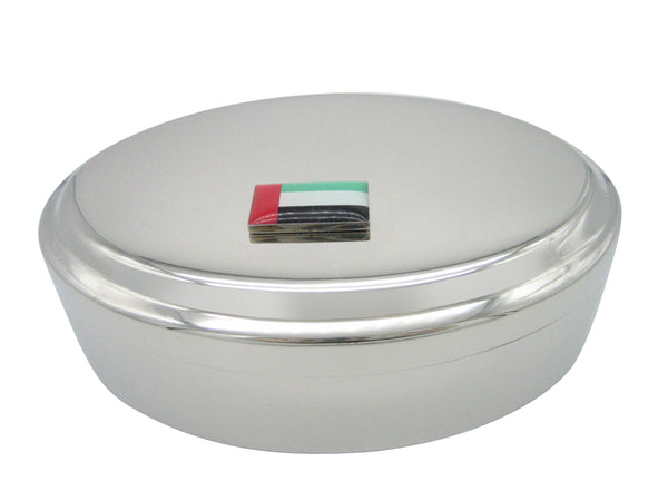 United Arab Emirates UAE Flag Pendant Oval Trinket Jewelry Box