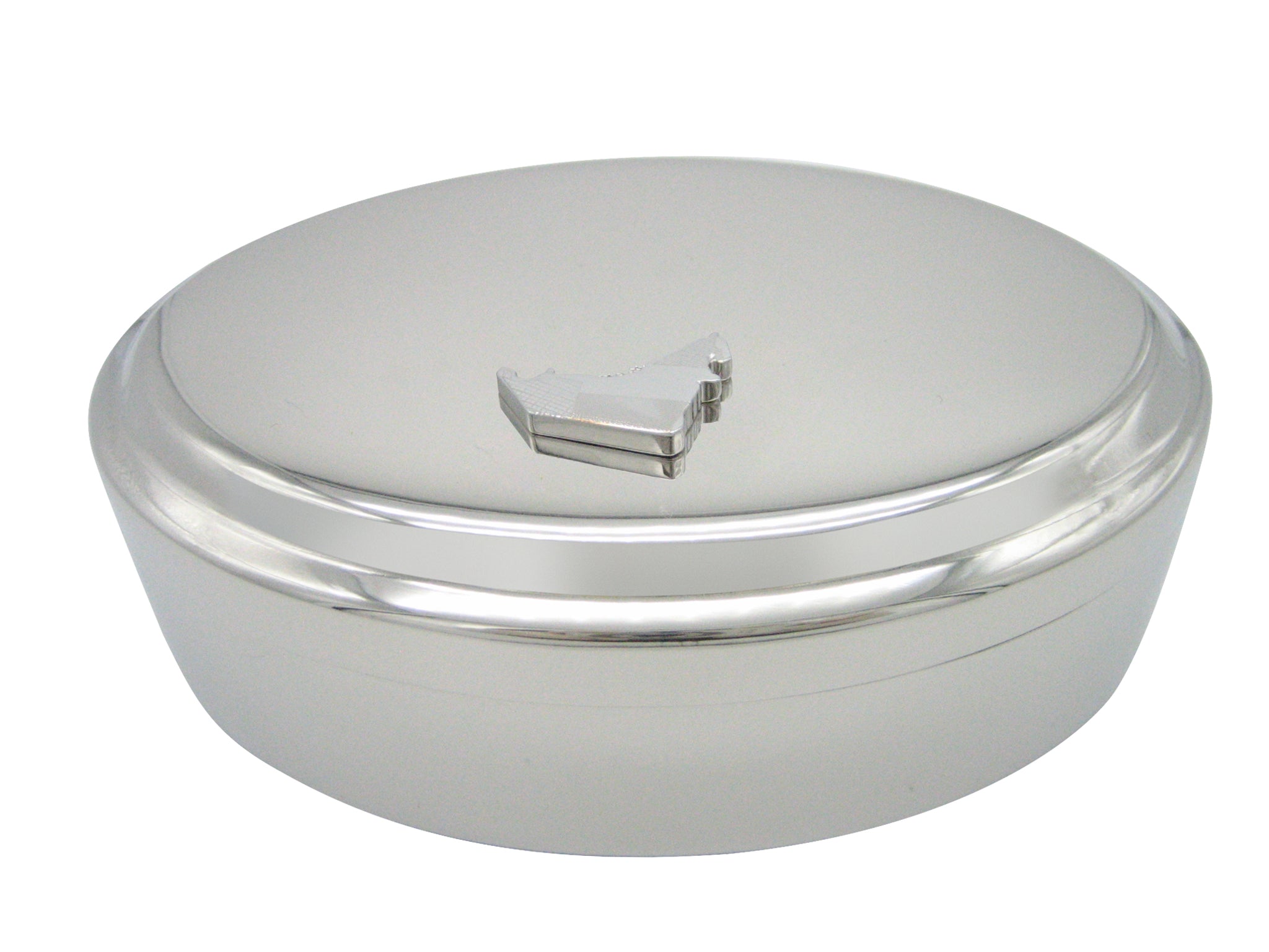 United Arab Emirates UAE Map Shape and Flag Design Pendant Oval Trinket Jewelry Box