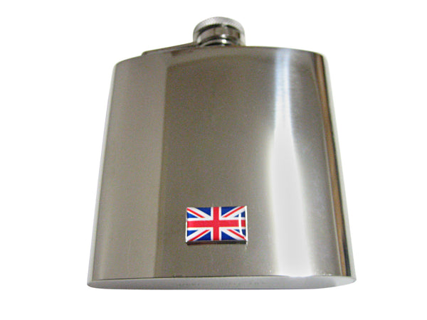 United Kingdom Union Jack Flag Pendant 6 Oz. Stainless Steel Flask
