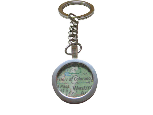 University of Colorado Map Pendant Key Chain