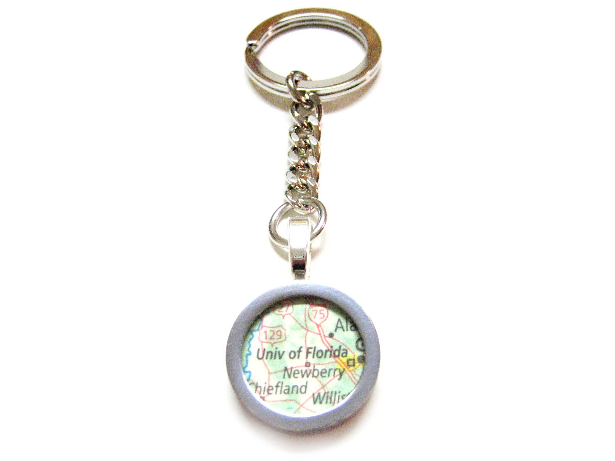 University of Florida Map Pendant Keychain