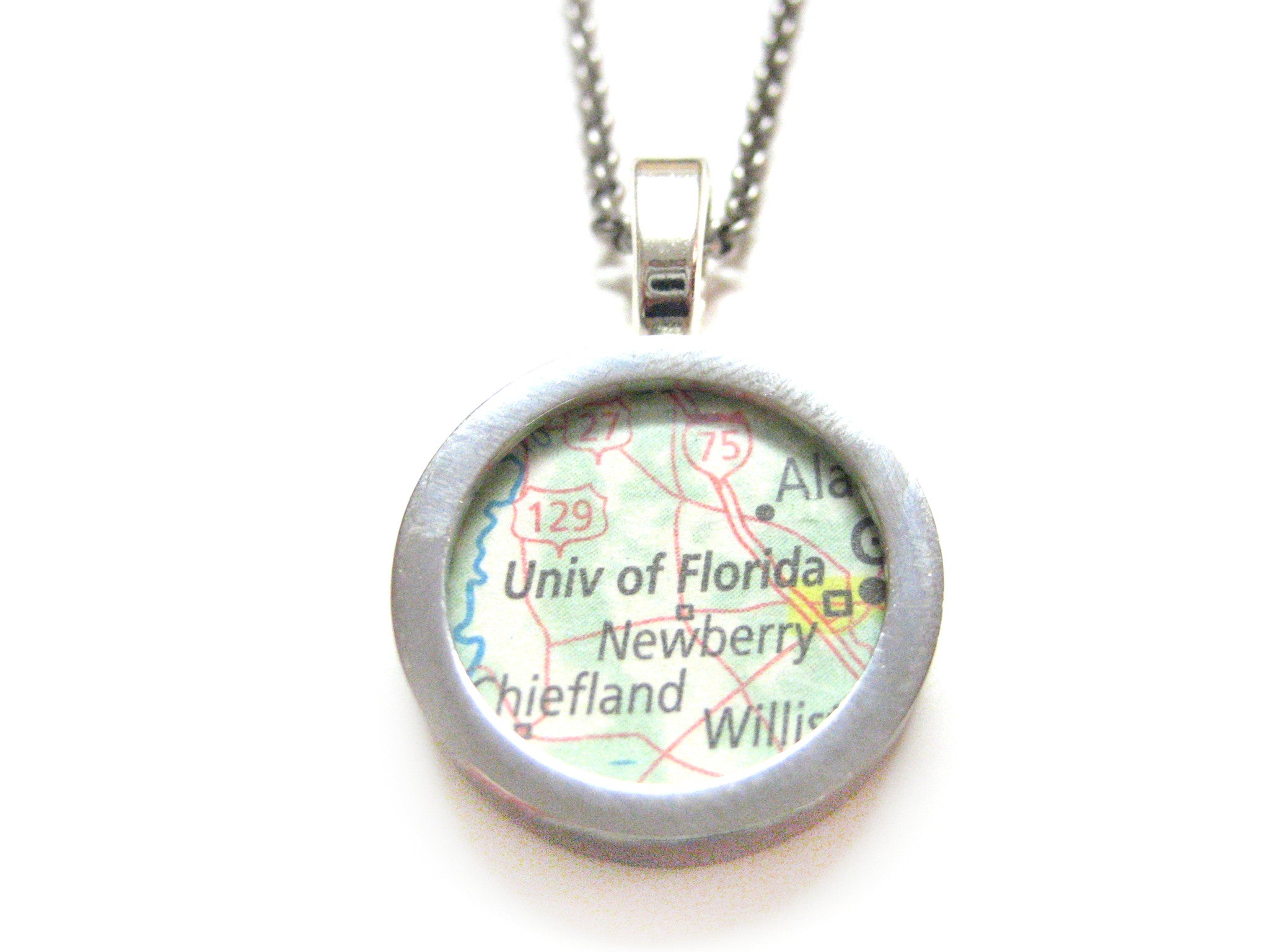 University of Florida Map Pendant Necklace