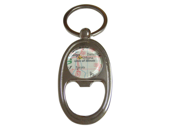 University of Illinois Map Key Chain Bottle Opener