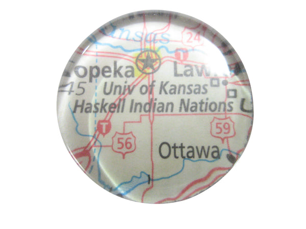 University of Kansas Map Pendant Magnet