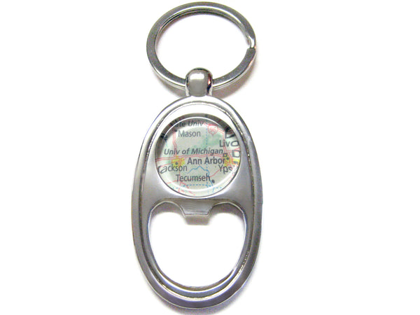University of Michigan Map Bottle Opener Key Chain