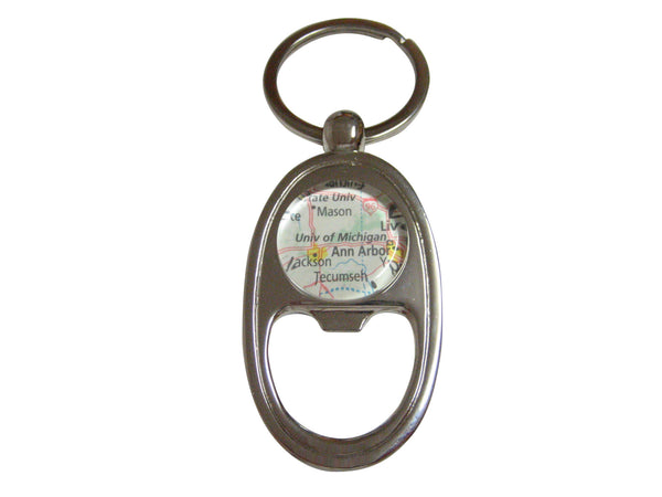 University of Michigan Map Key Chain Bottle Opener