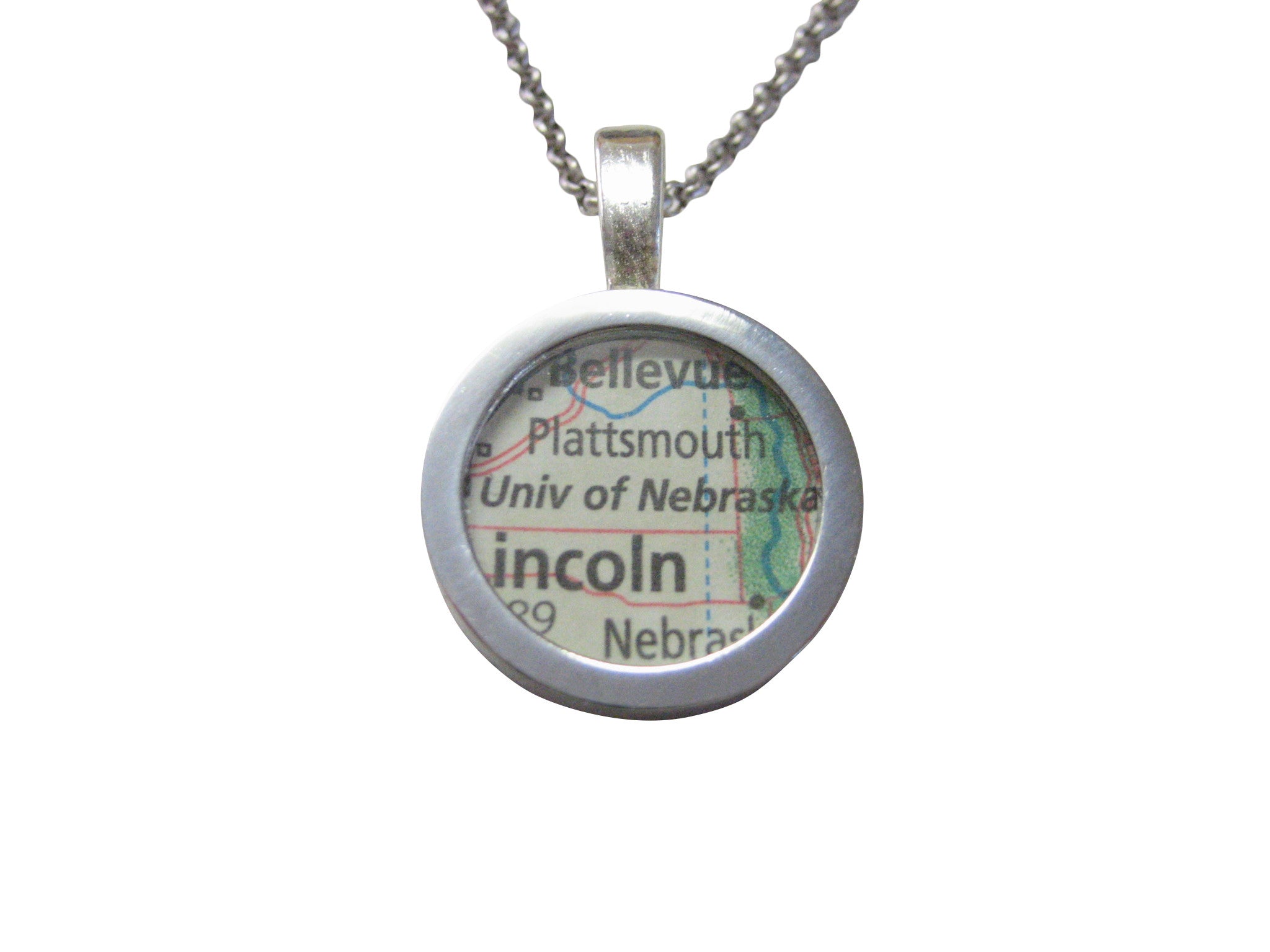 University of Nebraska Map Pendant Necklace