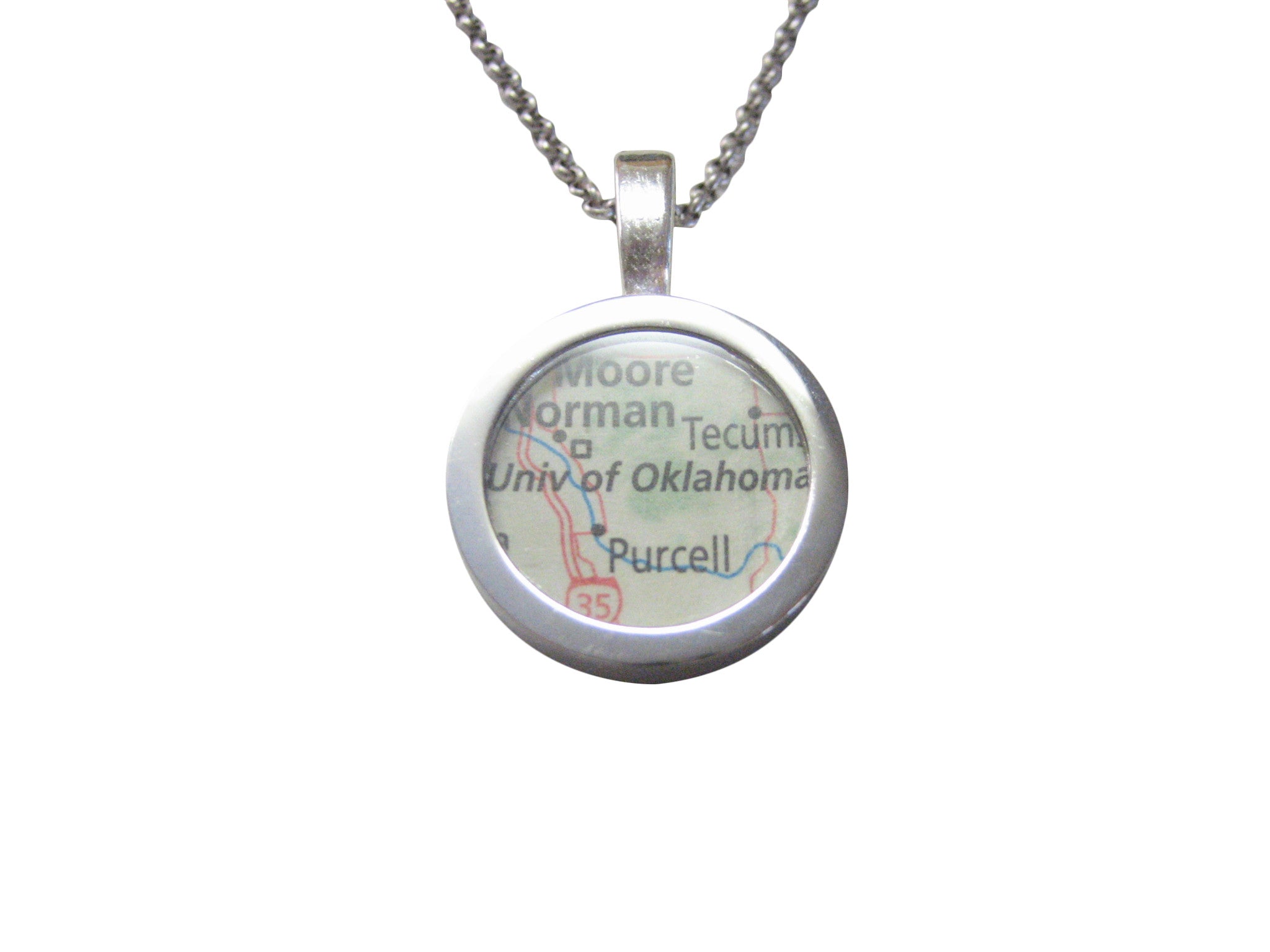 University of Oklahoma Map Pendant Necklace