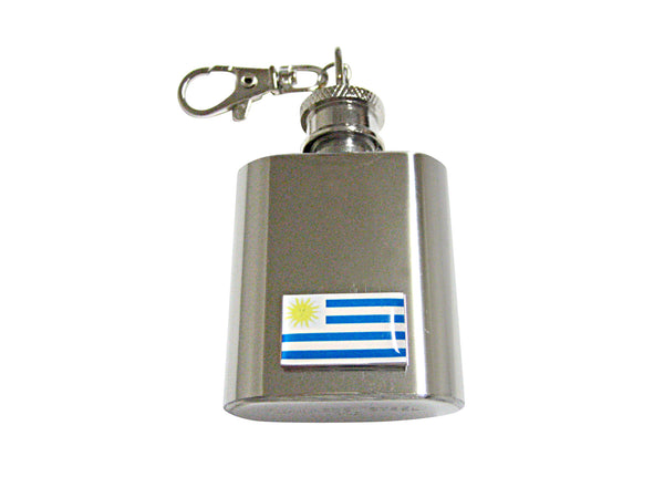 Uruguay Flag 1 Oz. Stainless Steel Key Chain Flask