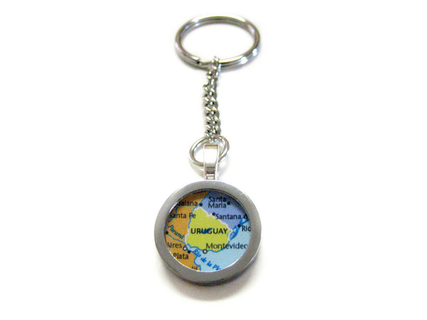Uruguay Map Pendant Keychain