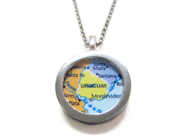 Uruguay Map Pendant Necklace
