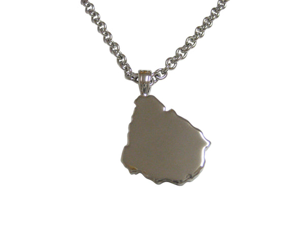 Uruguay Map Shape Pendant Necklace