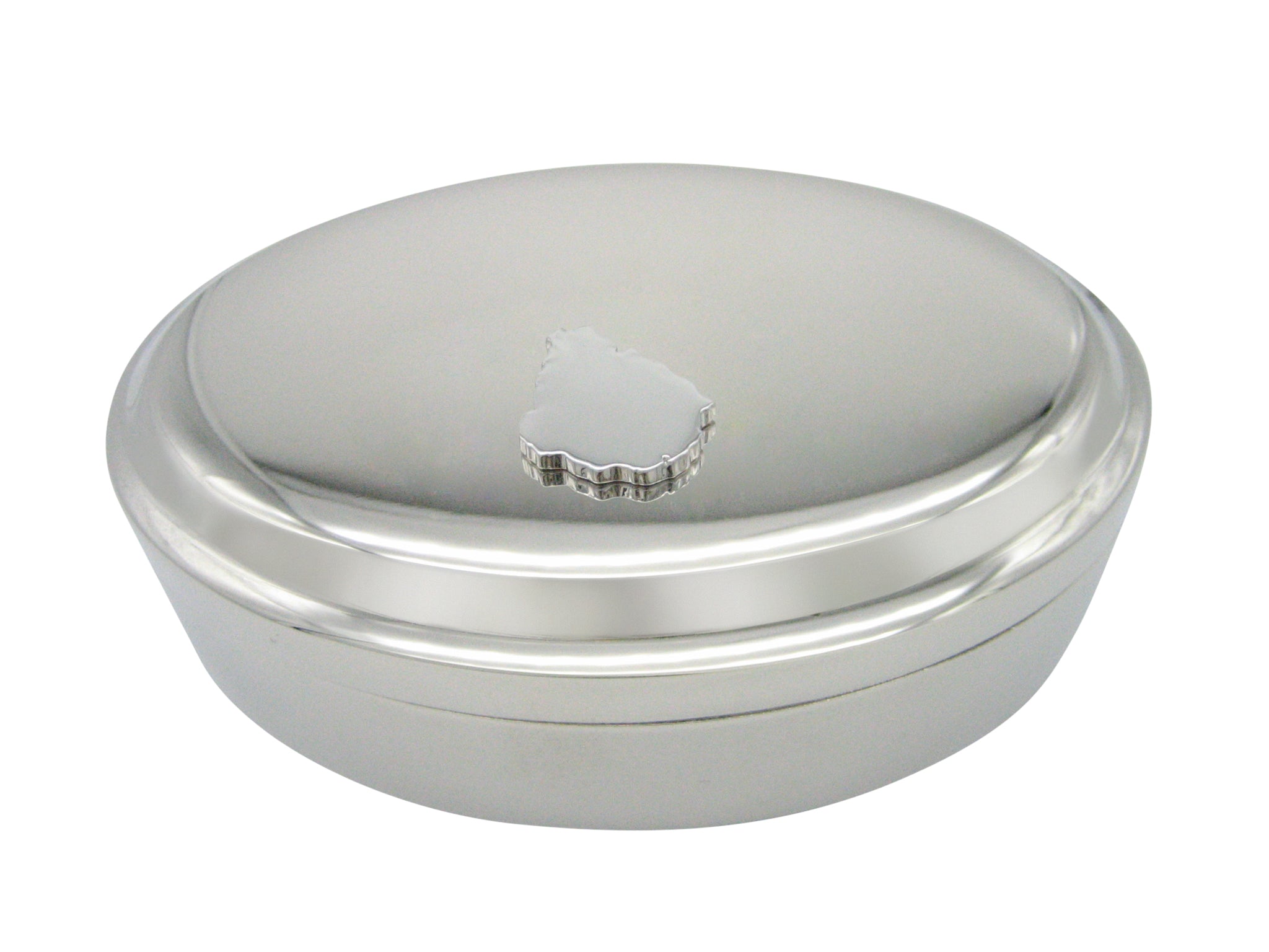 Uruguay Map Shape Pendant Oval Trinket Jewelry Box