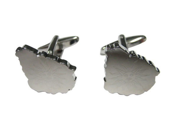 Uruguay Map Shape and Flag Design Cufflinks