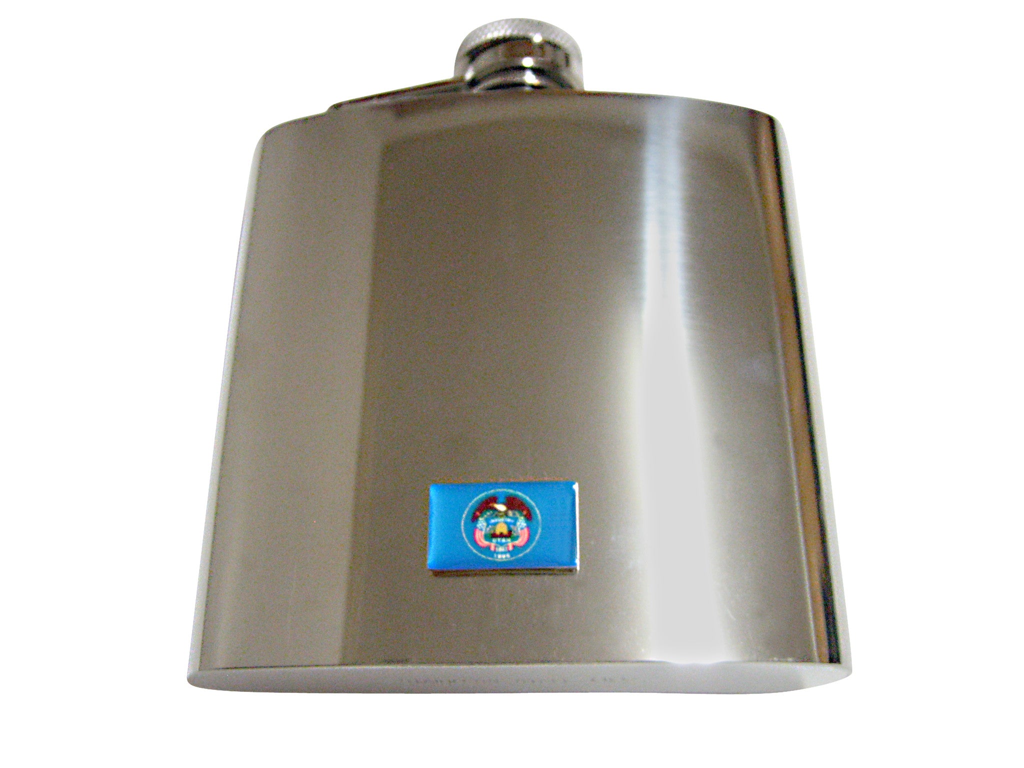 Utah State Flag Pendant 6 Oz. Stainless Steel Flask