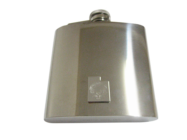 Utah State Map Shape and Flag Design 6 Oz. Stainless Steel Flask