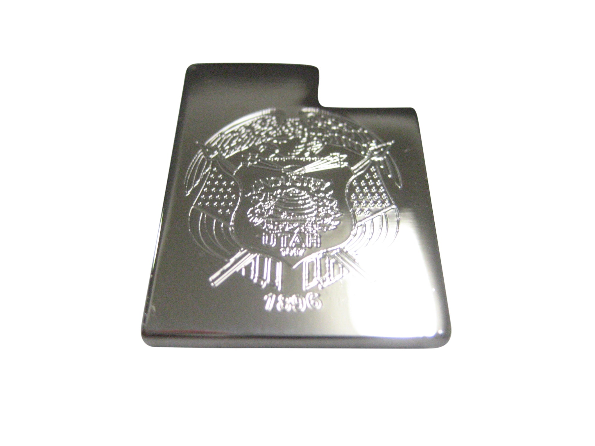 Utah State Map Shape and Flag Design Magnet