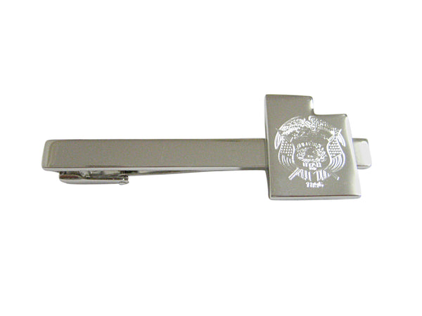 Utah State Map Shape and Flag Design Square Tie Clip