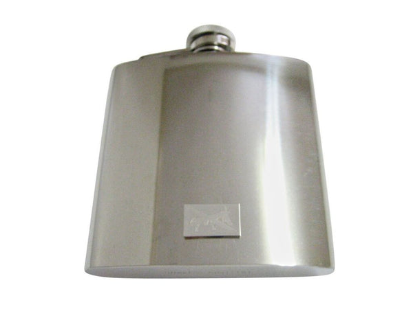 Silver Toned Etched Unmanned Aerial Vehicle UAV Drone 6 Oz. Stainless Steel Flask