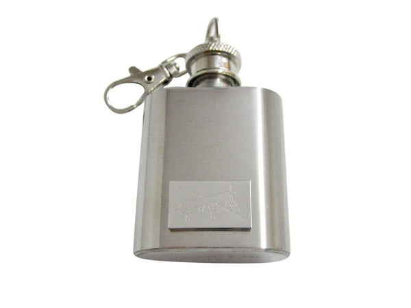 Silver Toned Etched Unmanned Aerial Vehicle UAV Drone 1 Oz. Stainless Steel Key Chain Flasks
