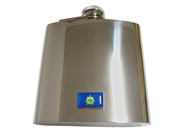 Vermont State Flag Pendant 6 Oz. Stainless Steel Flask