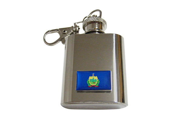 Vermonth State Flag Pendant 1 Oz. Stainless Steel Key Chain Flask