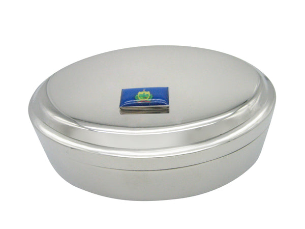 Vermont State Flag Pendant Oval Trinket Jewelry Box