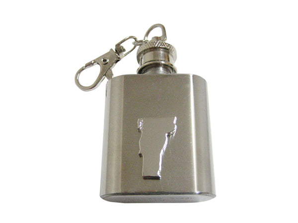 Vermont State Map Shape 1 Oz. Stainless Steel Key Chain Flask