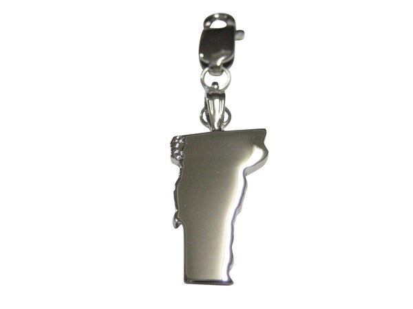 Vermont State Map Shape Pendant Zipper Pull Charm