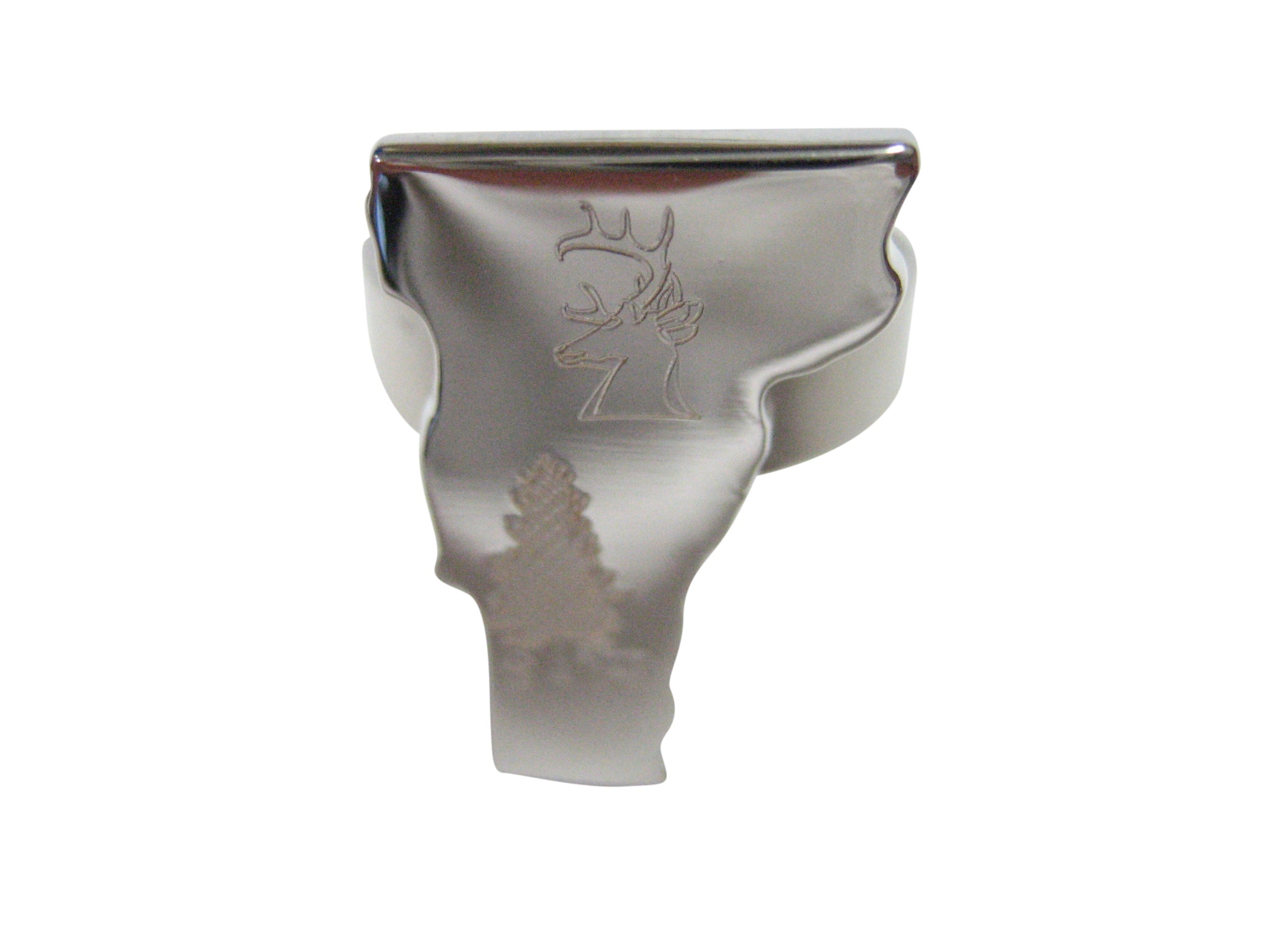 Vermont State Map Shape and Flag Design Adjustable Size Fashion Ring