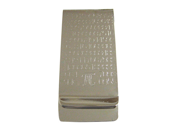 Vertical Etched Mathematical Pi Symbol and Number Money Clip
