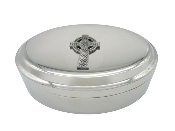 Very Large Celtic Cross Pendant Oval Trinket Jewelry Box