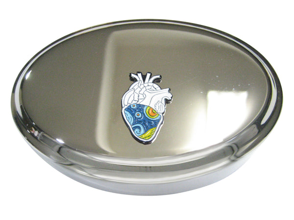 Vincent Van Gogh Starry Night Love Anatomical Heart Oval Trinket Jewelry Box