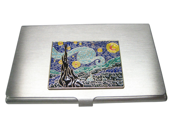 Vincent Van Gogh The Starry Night Painting Business Card Holder