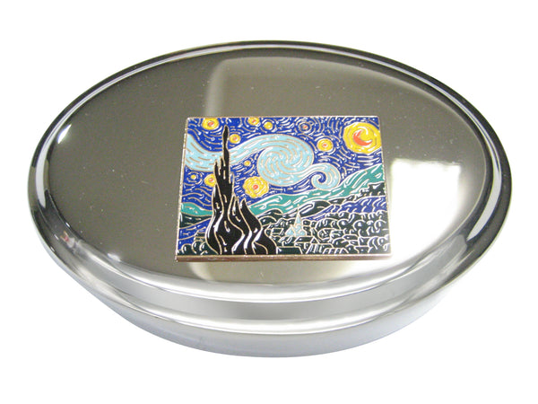 Vincent Van Gogh The Starry Night Painting Oval Trinket Jewelry Box