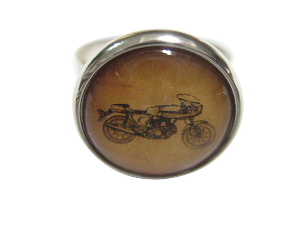 Vintage Looking Motorcycle Adjustable Size Fashion Ring