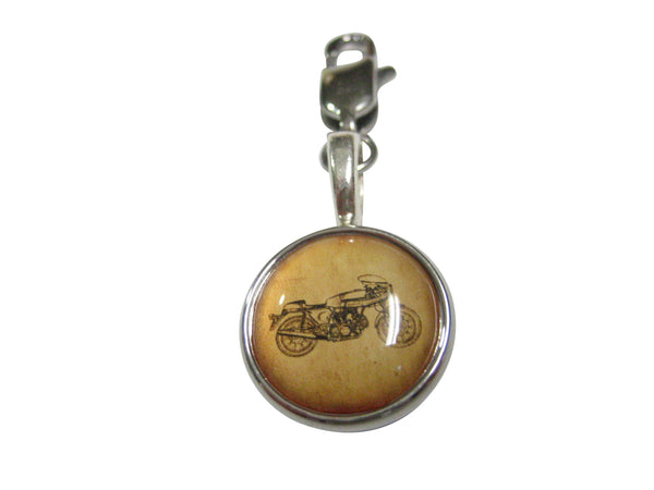 Vintage Looking Motorcycle Pendant Zipper Pull Charm