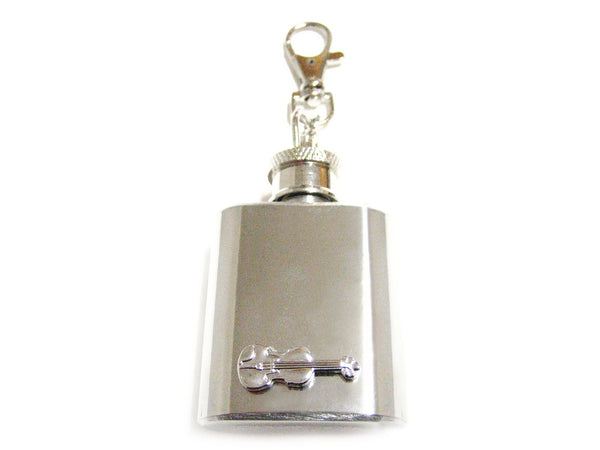 1 Oz. Stainless Steel Key Chain Flask with Violin Pendant