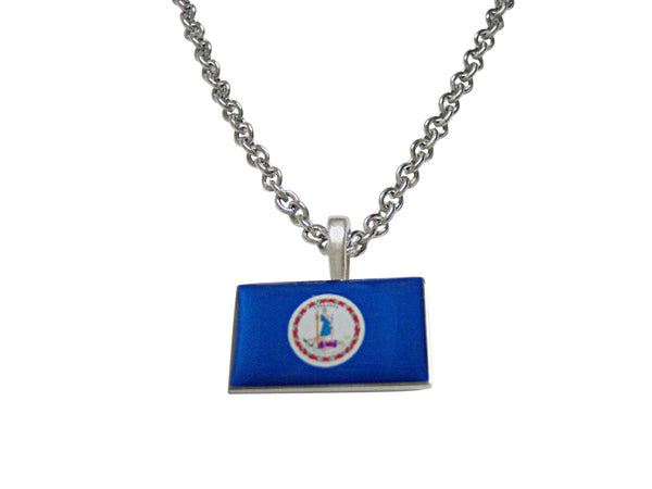Virginia State Flag Pendant Necklace