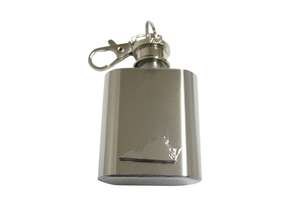 Virginia State Map Shape 1 Oz. Stainless Steel Key Chain Flask