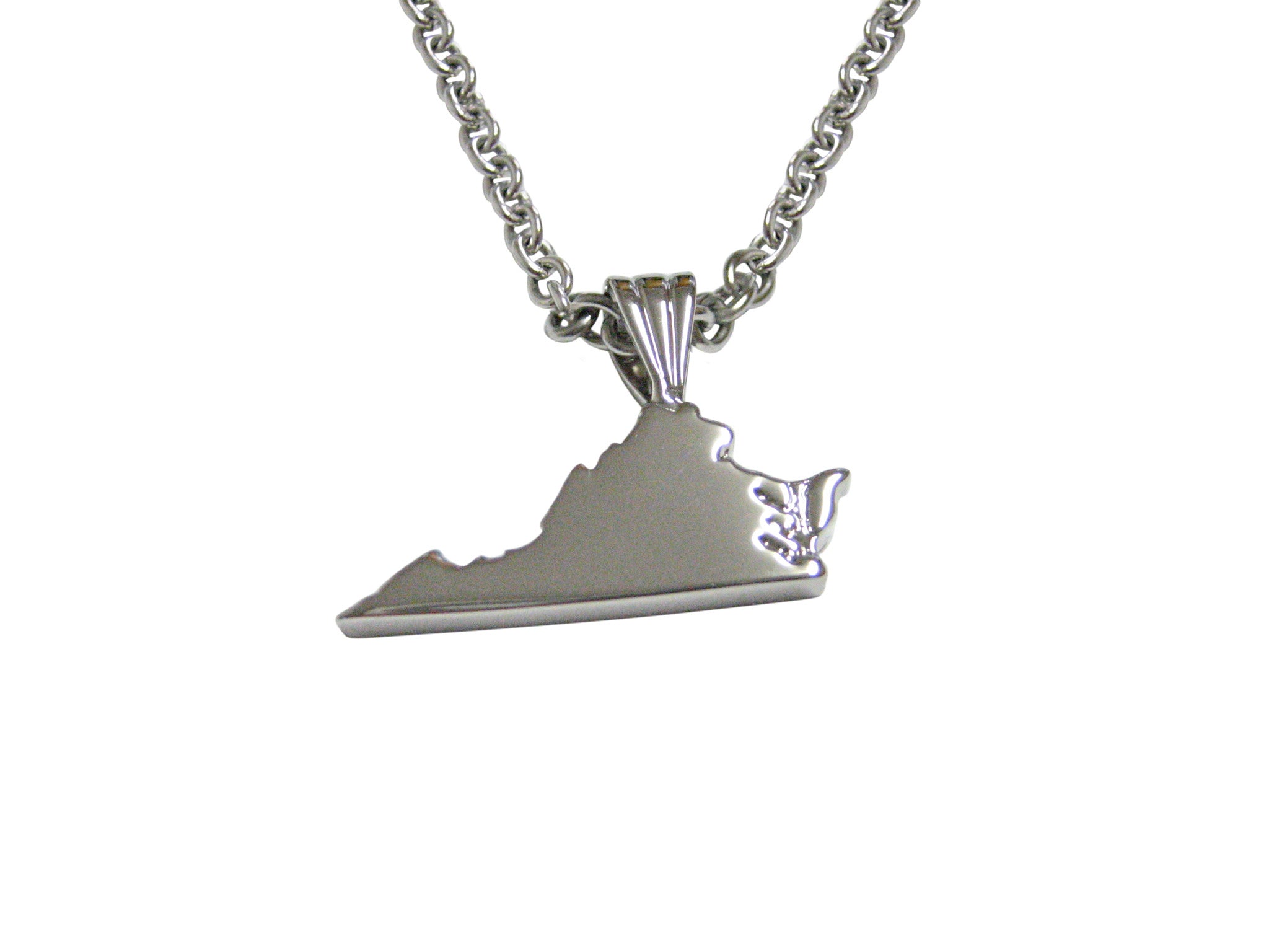 Virginia State Map Shape Pendant Necklace