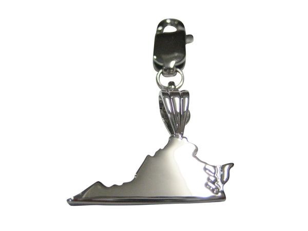 Virginia State Map Shape Pendant Zipper Pull Charm