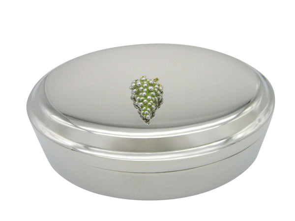 Viticulture Grape Pendant Oval Trinket Jewelry Box