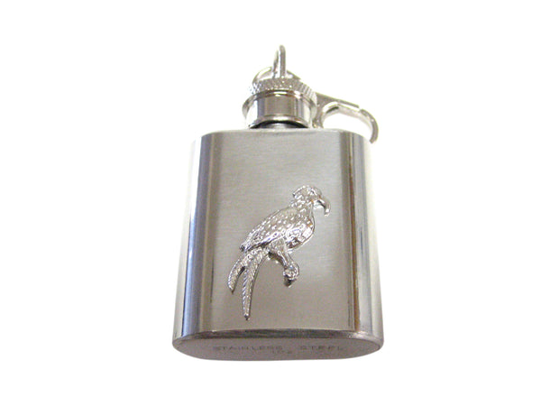 1 Oz. Stainless Steel Key Chain Flask with Vulture Bird Pendant