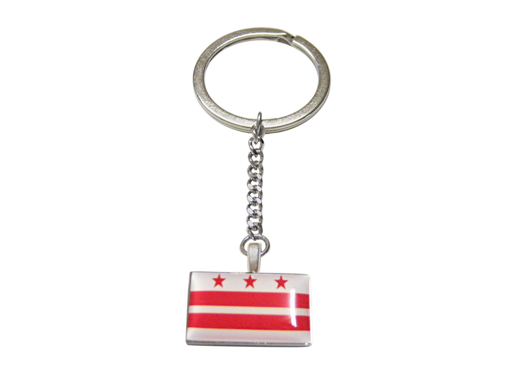 Washington DC State Flag Pendant Keychain
